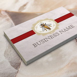 Bienenzucht Royal Red Stripe Fur Textur Visitenkarte
