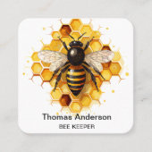 Bienenzuchtbetriebskarte Quadratische Visitenkarte (Vorderseite)