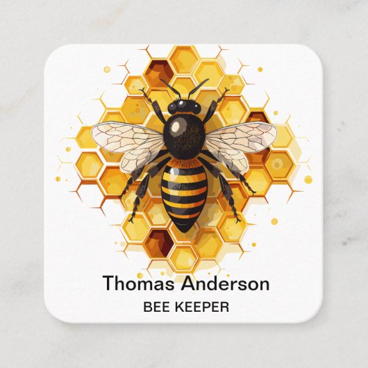 Bienenzuchtbetriebskarte Quadratische Visitenkarte (Vorderseite)