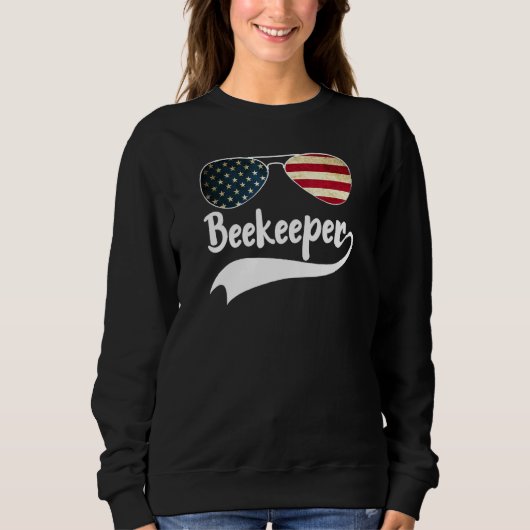 Bienenzüchter 4. Juli Amerikanische Flaggensonnenb Sweatshirt (Vorderseite)