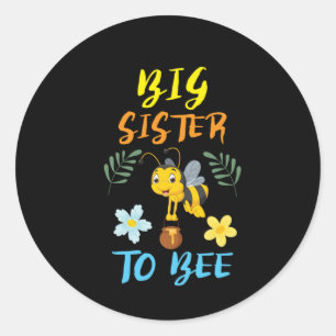 Bienenzüchter Art Big Sister to Bee Runder Aufkleber