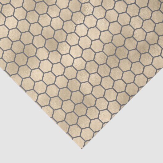 Bienenzüchter Iridescent Golden Honeycomb Muster Seidenpapier (Ausschnitt)