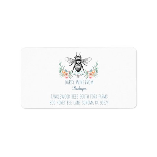 Bienenzüchter Rücksendeadresse Adressaufkleber (Vorne)