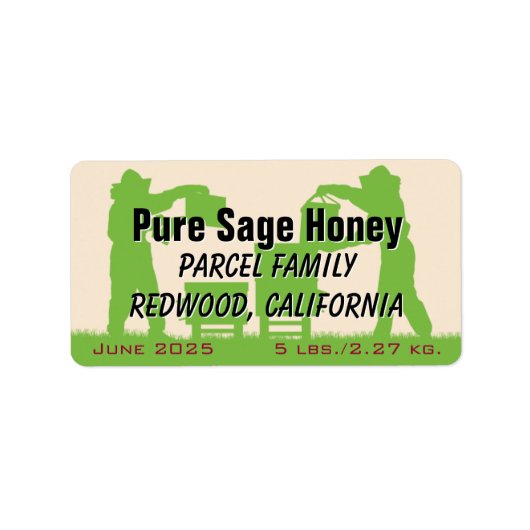 Bienenzüchter Silhouette Gold Custom Honey Jar Adressaufkleber (Vorne)