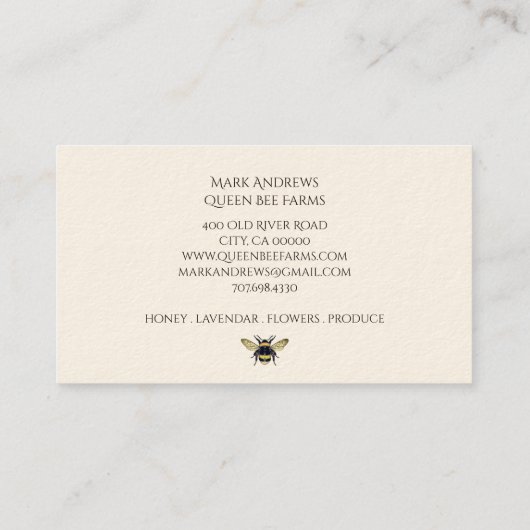 Bienenzüchter Visitenkarte (Rückseite)