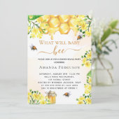 Bienenzüchterdusche Gelbblütengeschlecht offenbart Einladung (Stehend Vorderseite)