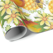 Bienenzuchtmuster Geschenkpapier (Rolleneckpunkt)