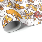 Bienenzuchtmuster Geschenkpapier (Rolleneckpunkt)