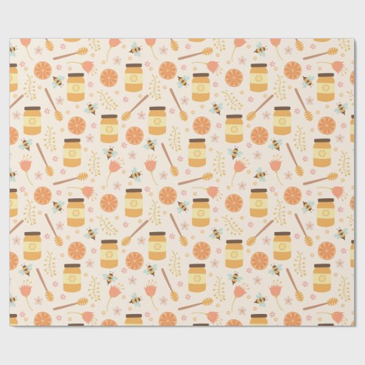 Bienenzuchtmuster Geschenkpapier (Flach)