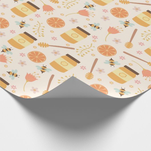 Bienenzuchtmuster Geschenkpapier (Ecke)