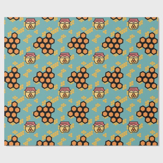 Bienenzuchtmuster Geschenkpapier (Flach)