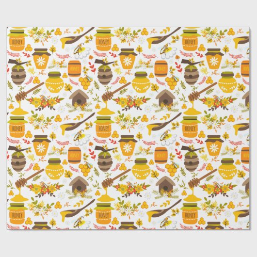 Bienenzuchtmuster Geschenkpapier (Flach)
