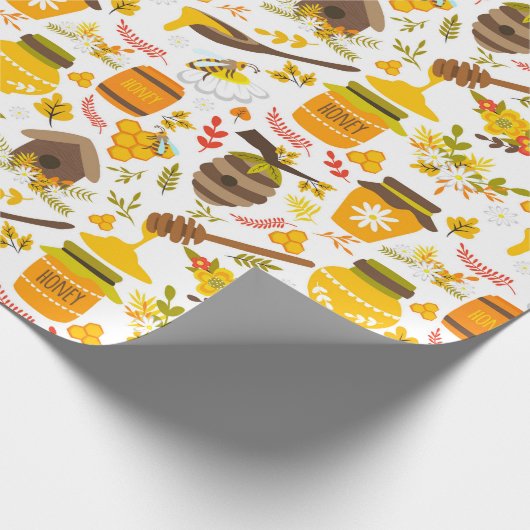 Bienenzuchtmuster Geschenkpapier (Ecke)