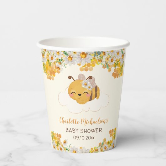 Bienenzüschdusche Floral Honeycomb Pappbecher (Rückseite)