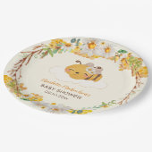 Bienenzüschdusche Floral Honeycomb Pappteller (Schrägansicht)