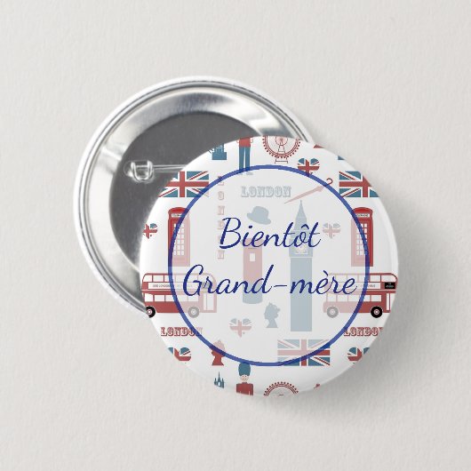 Bientôt Grand-mère Baby Showbutton Button (Vorne & Hinten)