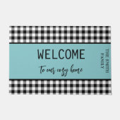 Bienvenida Bauernhof Black Buffalo Kariert - Verde Fußmatte (Vorderseite)