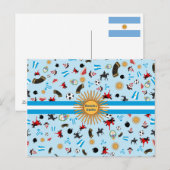 Bienvenido a Argentinien - berühmte Gegenstände Ar Postkarte (Vorne/Hinten)