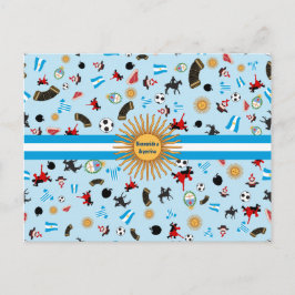 Bienvenido a Argentinien - berühmte Gegenstände Ar Postkarte