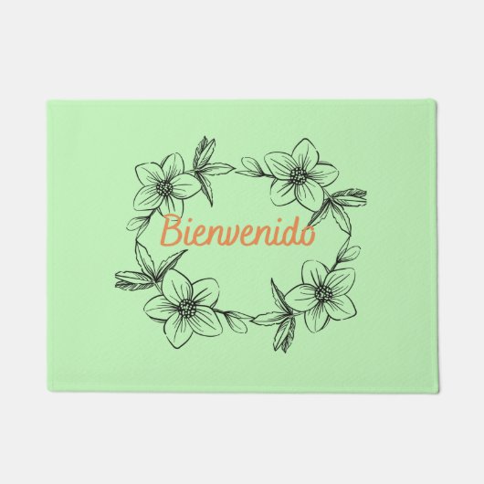BIENVENIDO. BEDEUTUNG (ESPANOL) FUßMATTE (Vorderseite)