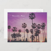 Bienvenidos a Miami Palm Trees Postkarte (Vorne/Hinten)
