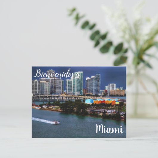Bienvenidos a Miami Postcard Postkarte (Stehend Vorderseite)