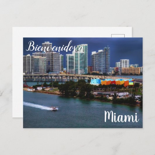 Bienvenidos a Miami Postcard Postkarte (Vorne/Hinten)