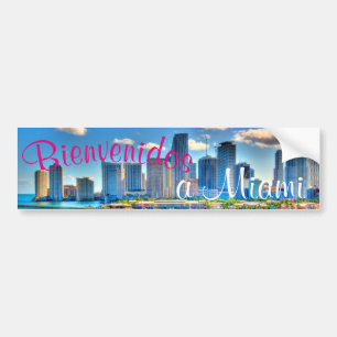 Bienvenidos a Miami Postcard-Stift Autoaufkleber