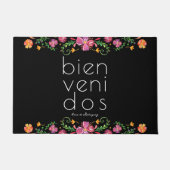 Bienvenidos | Familienname Monogram Welcome Fußmatte (Vorderseite)