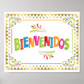 BIENVENIDOS Fiesta Party Signieren Print Poster (Vorne)
