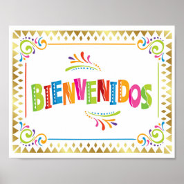 BIENVENIDOS Fiesta Party Signieren Print Poster