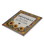 Bienvenidos Mi Casa Es Su Casa Sunflower Sign Fliese (Seite)
