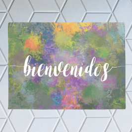 Bienvenidos mit bemaltem Hintergrund Fußmatte