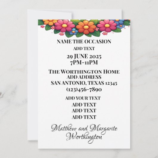 BIENVENIDOS VIP Gasteinladung Einladung (Rückseite)