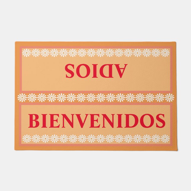 Bienvenidos willkommen bei Adios Goodbye Spanisch Fußmatte (Vorderseite)