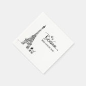 Bienvenue Paris Doodle Sketch Babydusche Serviette (Ecke)
