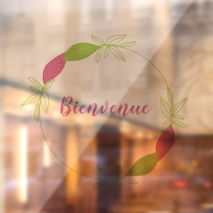 Bienvenue Vinyl Aufkleber pour vitrine porte