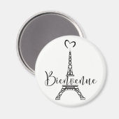 "Bienvenue" (Willkommen auf Französisch) Magnet (Vorderseite/Rückseite)