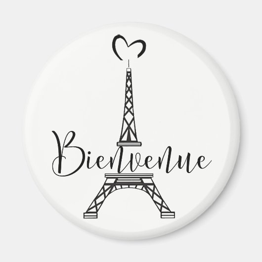 "Bienvenue" (Willkommen auf Französisch) Magnet (Vorne)