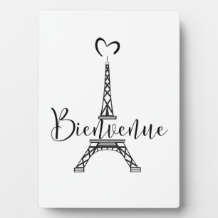 "Bienvenue" (Willkommen auf Französisch) Plaque Fotoplatte