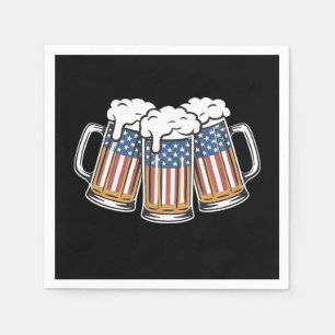 Bier 4. Juli American Flag US Vintag Retro Serviette