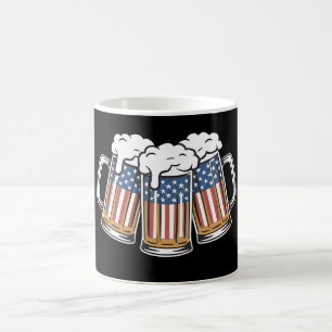 Bier 4. Juli Amerikanische Flagge US Vintage Retro Kaffeetasse