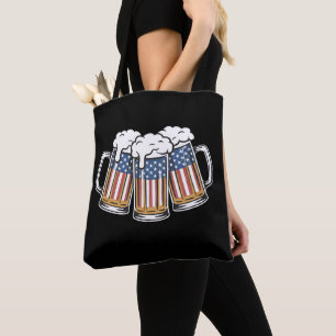 Bier 4. Juli Amerikanische Flagge US Vintage Retro Tasche