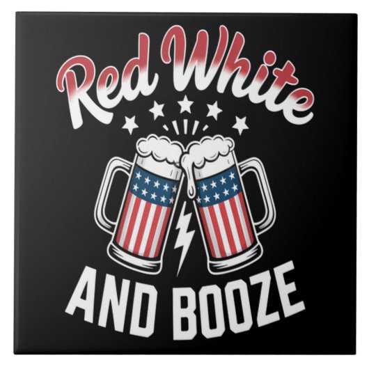 Bier 4. Juli, Patriotische Party Fliese (Vorderseite)
