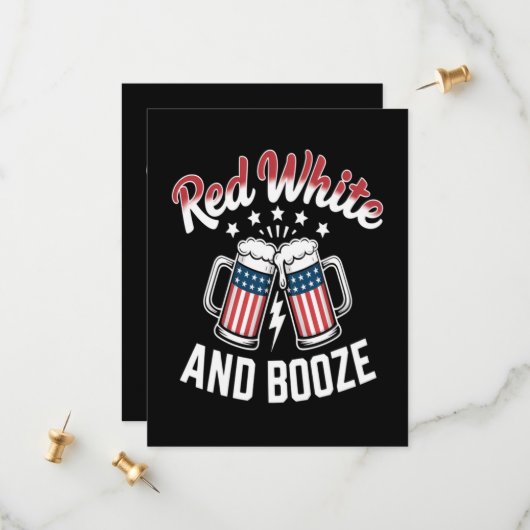 Bier 4. Juli, Patriotische Party Save The Date (Vorderseite/Rückseite Beispiel)