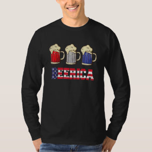 Bier 4. Juli Unabhängigkeitstag Amerika Rotes Weiß T-Shirt