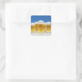Bier 6 quadratischer aufkleber (Tasche)