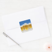 Bier 6 quadratischer aufkleber (Umschlag)