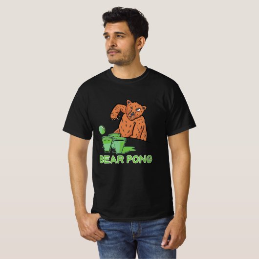 Bier A Bear Pong T-Shirt (Vorne ganz)
