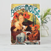 Bier Alphonse Mucha der Muse-Einladungen Einladung (Stehend Vorderseite)